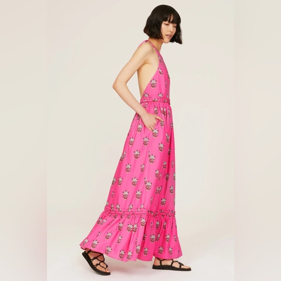 RHODE SALENA DRESS MARIGOLD FLOWER HOT PINK Size XL - Picture 6 of 7